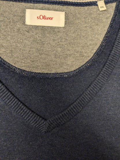 s Oliver casual trui. Donker Blauw gemêleerd. Maat 2XL / XXL.
