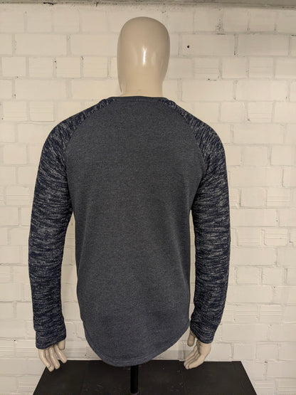 Maglione di Jack&Jones. Blu Grigio misto. Taglia M.
