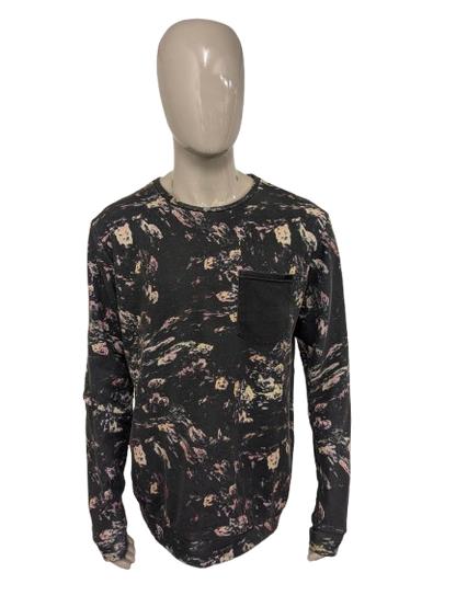 Nana Judy trui. Zwart Gee Roze print. Maat L.