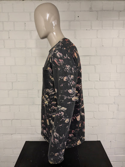 Nana Judy trui. Zwart Gee Roze print. Maat L.