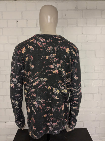 Nana Judy trui. Zwart Gee Roze print. Maat L.