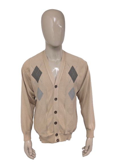 Strickjacke von Bartlett & Walker – Beige/Grau/Blau – Größe XL