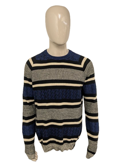 Scotch & Soda sweater. Blue Black Beige colored. Size XL.