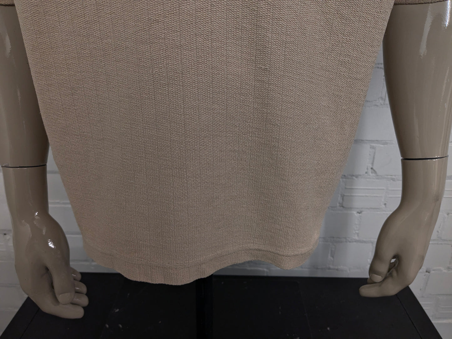 Vintage Balafre polo met touwtjes. Beige gekleurd. Maat 2XL / XXL.