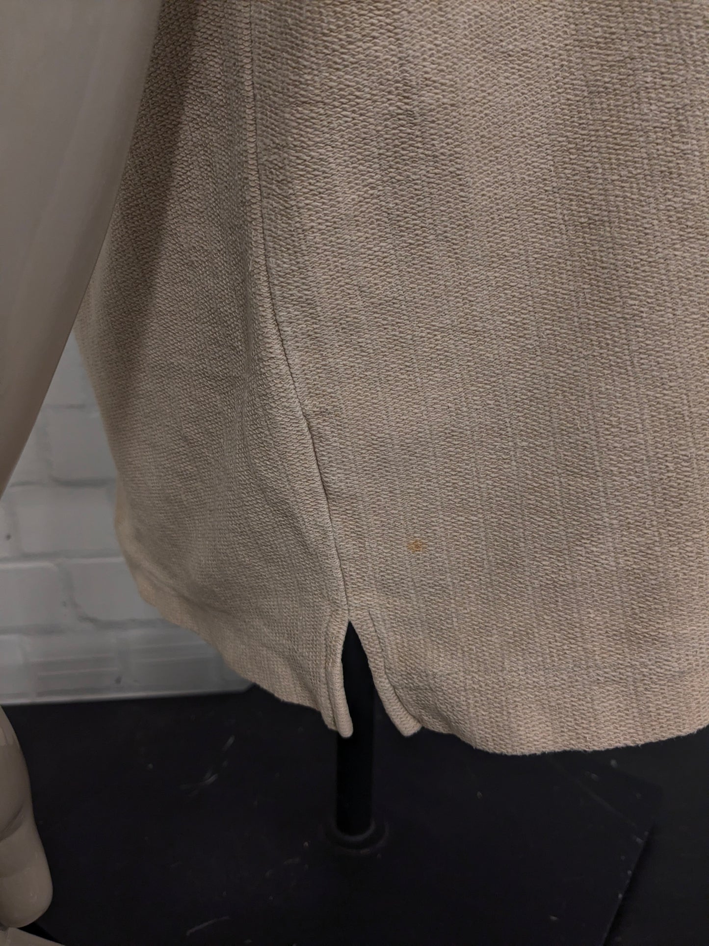 Vintage Balafre polo met touwtjes. Beige gekleurd. Maat 2XL / XXL.