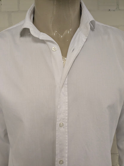 Sartoria Leoni overhemd. Wit gekleurd. Maat XL.