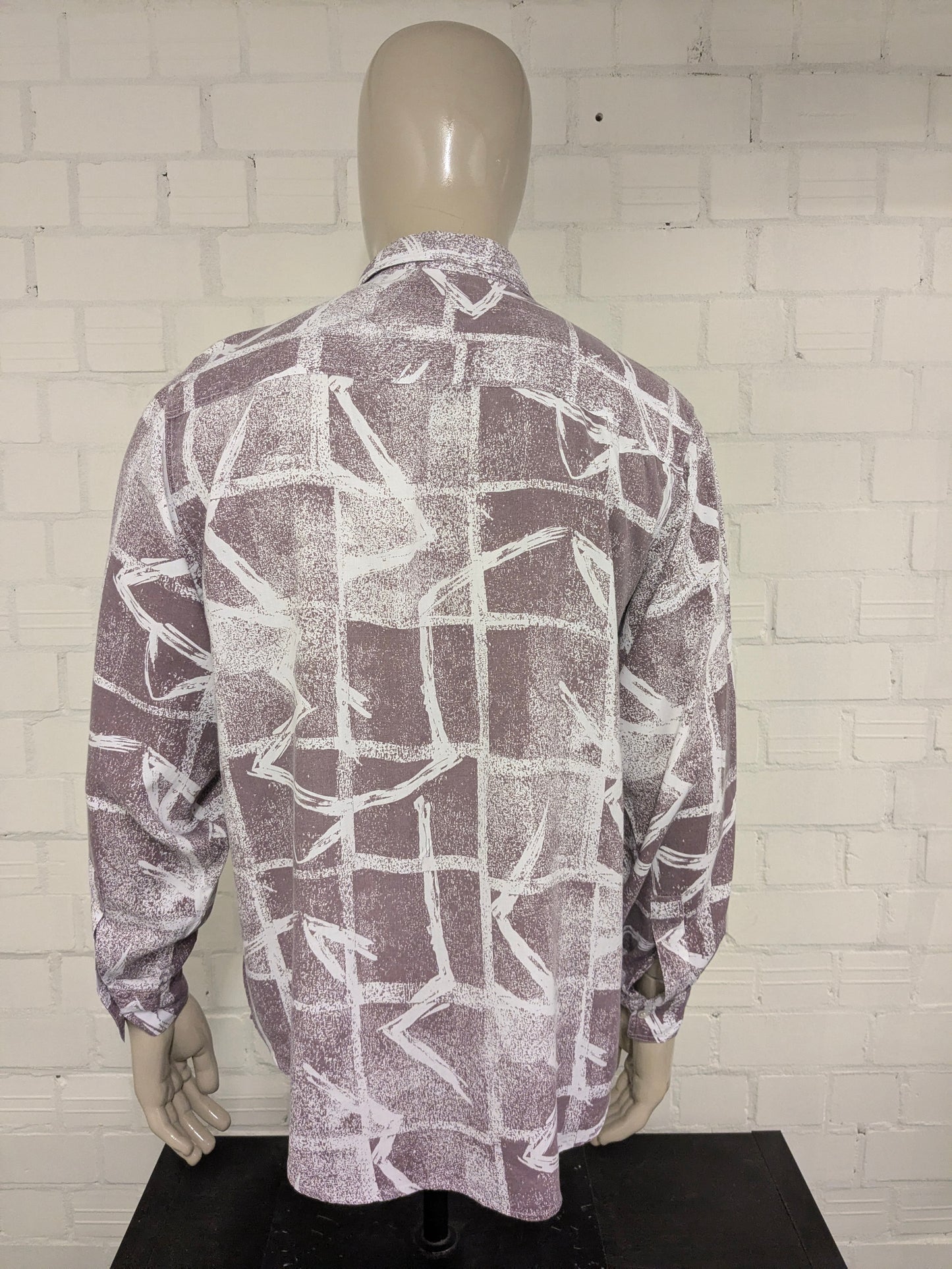 Vintage 80's / 90's Cicerone & Co overhemd. Rood Groen Grijs gekleurd. Maat XL.