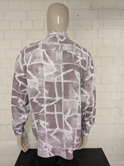 Vintage 80's / 90's Cicerone & Co overhemd. Rood Groen Grijs gekleurd. Maat XL.