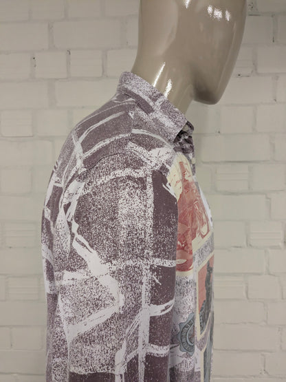 Vintage 80's / 90's Cicerone & Co overhemd. Rood Groen Grijs gekleurd. Maat XL.