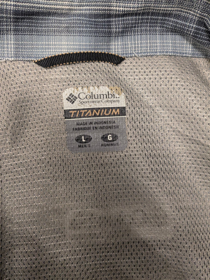 Columbia Titanium overhemd. Blauw Grijs Zwart geruit. Maat L.