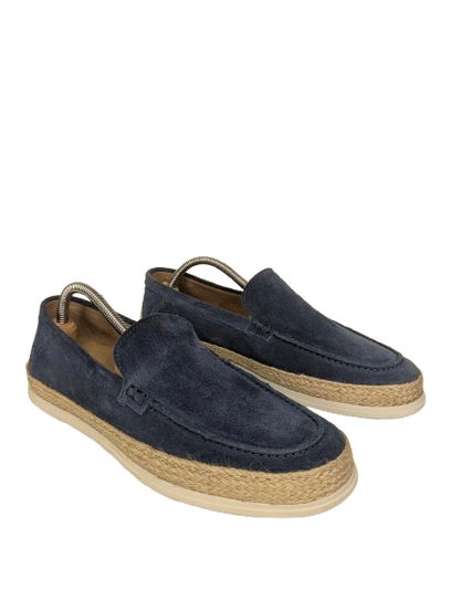 Mocassini in pelle Manfield. Colore Blu Beige. Taglia 42.