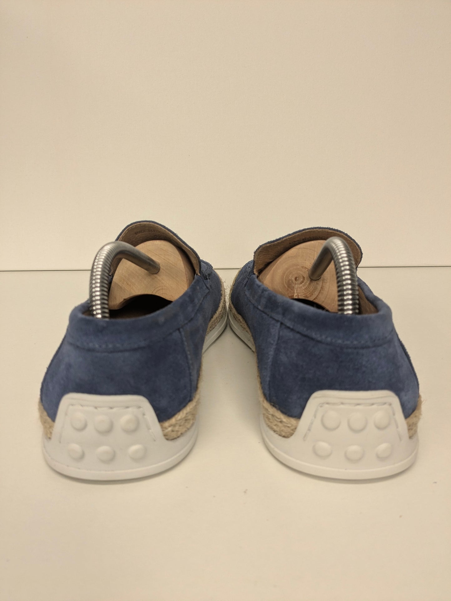 Mocassini in pelle Manfield. Colore Blu Beige. Taglia 42.