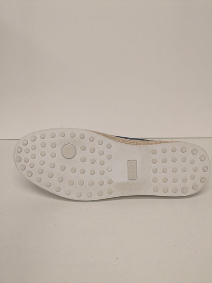 Mocassini in pelle Manfield. Colore Blu Beige. Taglia 42.