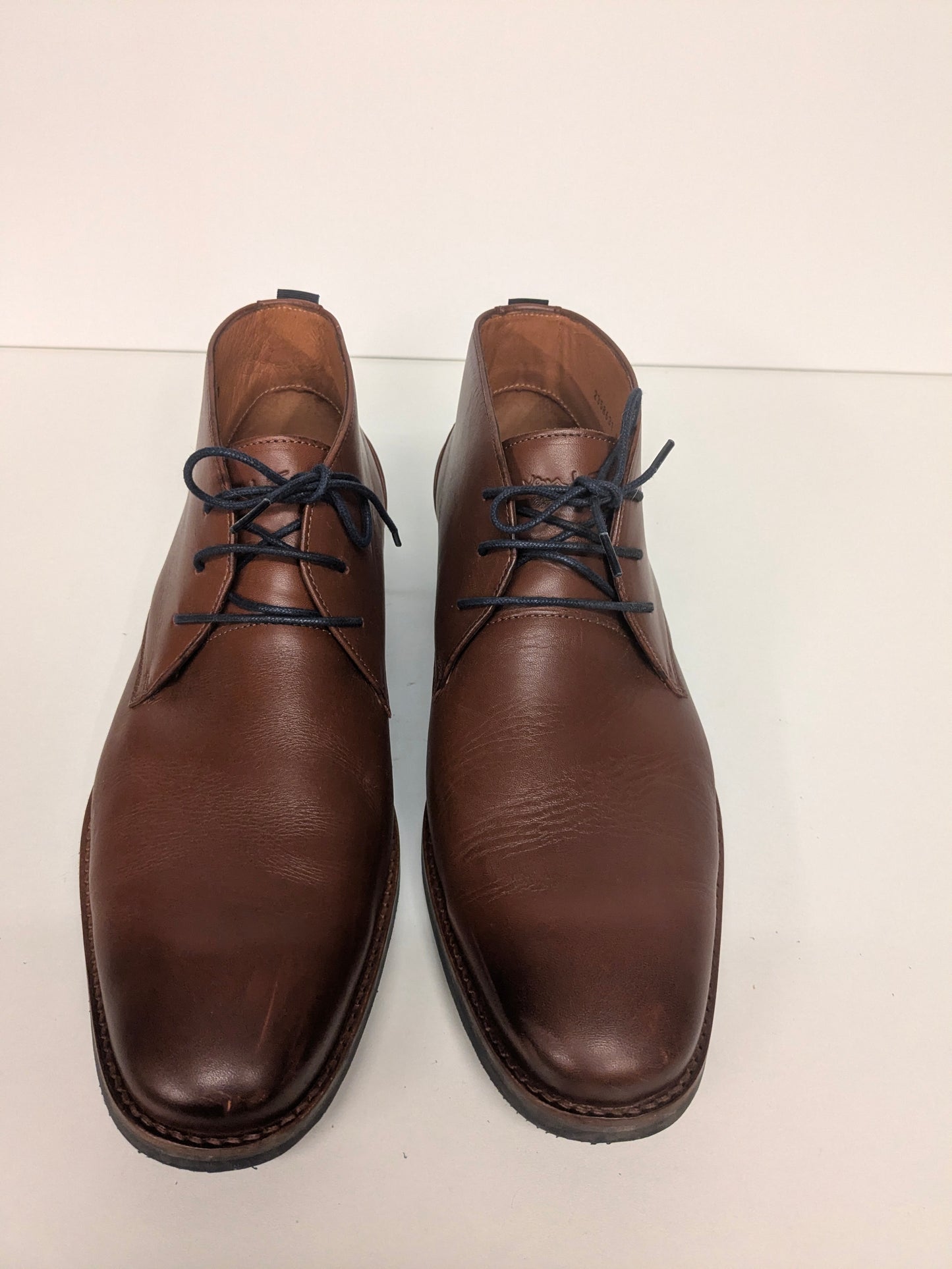 Van Lier Leren veterschoenen. Bruin gekleurd. Maat 43.