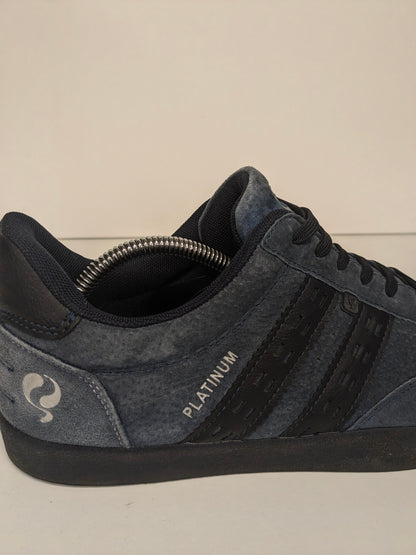 Quick Platinum leren sneakers. Blauw Zwart gekleurd. Maat 44.