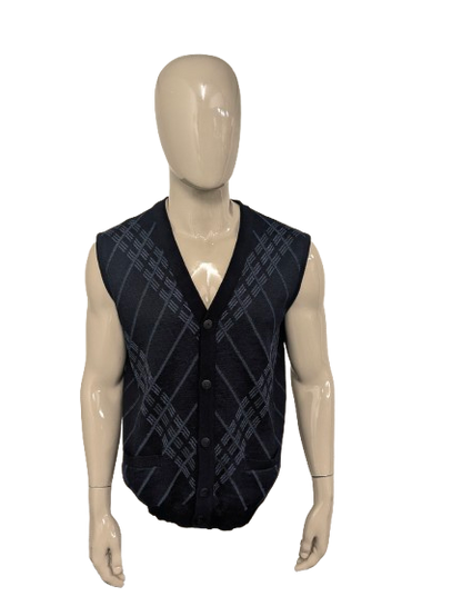 Vintage Bernardini spencer / vest. Donker Blauw Groen gekleurd. Maat L.