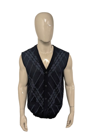 Vintage Bernardini spencer / vest. Donker Blauw Groen gekleurd. Maat L.