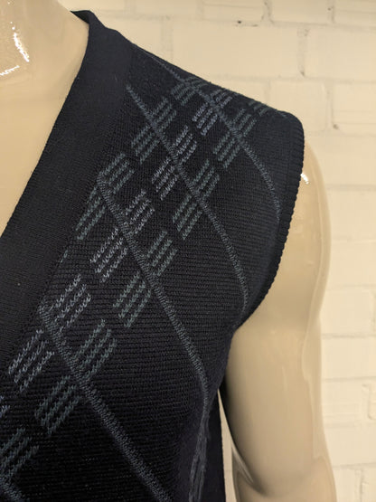 Vintage Bernardini spencer / vest. Donker Blauw Groen gekleurd. Maat L.