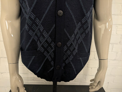 Vintage Bernardini spencer / vest. Donker Blauw Groen gekleurd. Maat L.