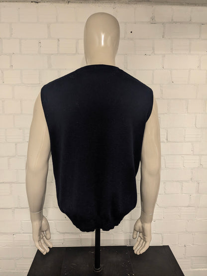 Vintage Bernardini spencer / vest. Donker Blauw Groen gekleurd. Maat L.