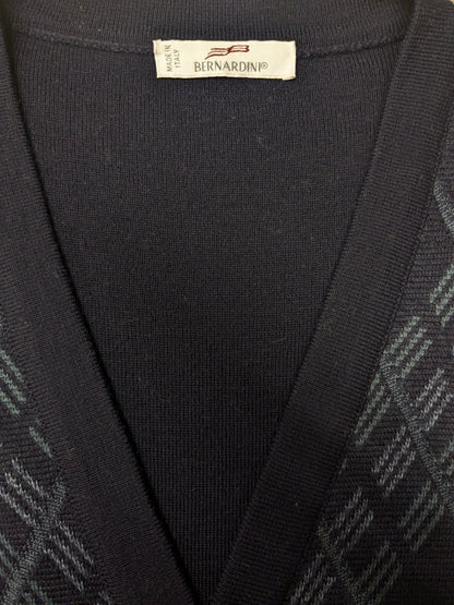Vintage Bernardini spencer / vest. Donker Blauw Groen gekleurd. Maat L.