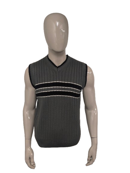 Cicerone spencer met V-Hals. Grijs Zwart Wit gekleurd. Maat M.