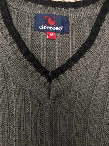 Cicerone spencer met V-Hals. Grijs Zwart Wit gekleurd. Maat M.