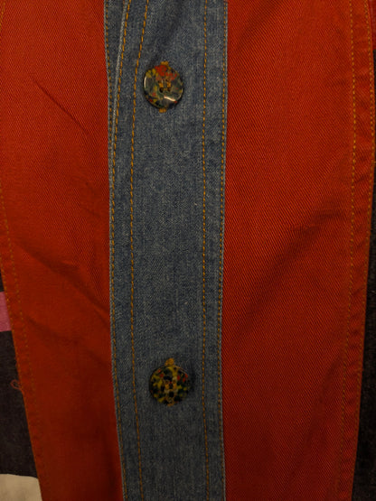 Vintage Arizona jeans overhemd. Gekleurde print met gekleurde knopen. Maat XL.