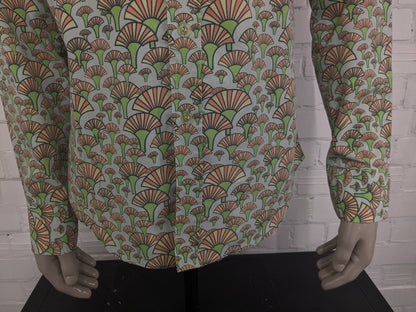 Limited by Chenaski overhemd met puntkraag. Geel Groen Oranje print. Maat L.