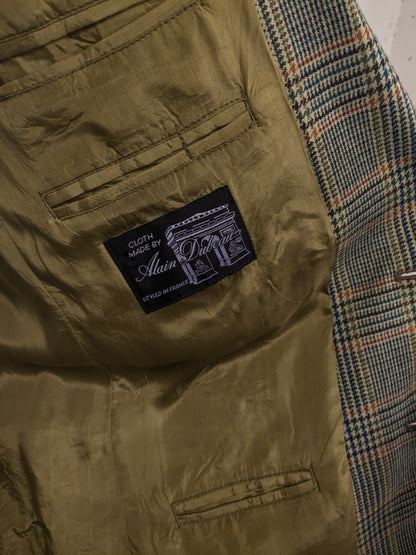 Vintage Alain Dubeau Wollen colbert. Groen Oranje Blauw geruit. Maat 52 / L.