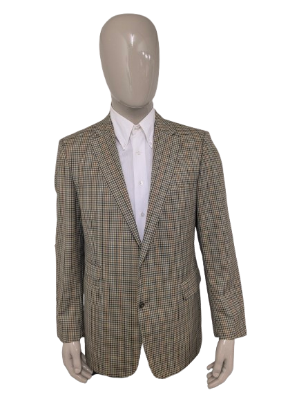 Giacca vintage in lana Eduard Pelger. Verde Rosso Blu Nero a quadretti. Taglia 52/L.