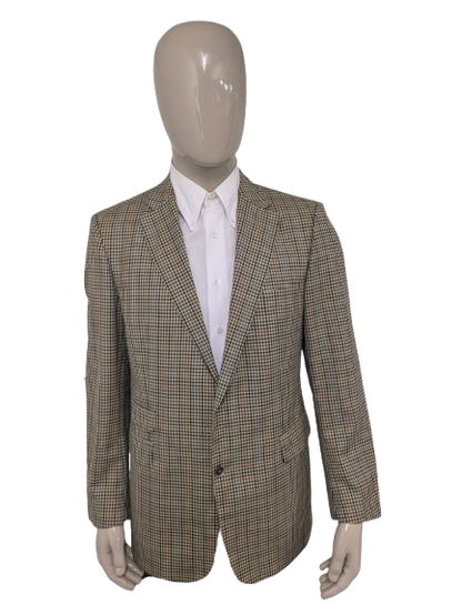 Giacca vintage in lana Eduard Pelger. Verde Rosso Blu Nero a quadretti. Taglia 52/L.