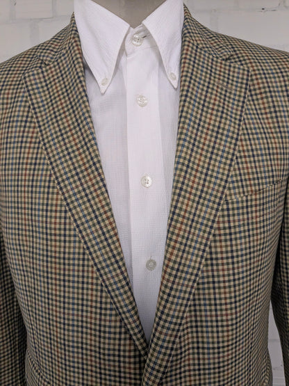 Giacca vintage in lana Eduard Pelger. Verde Rosso Blu Nero a quadretti. Taglia 52/L.