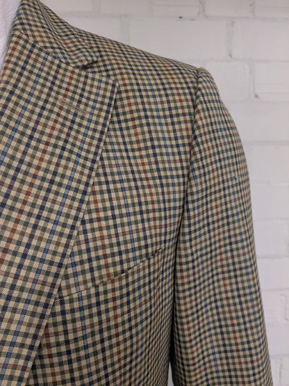 Giacca vintage in lana Eduard Pelger. Verde Rosso Blu Nero a quadretti. Taglia 52/L.