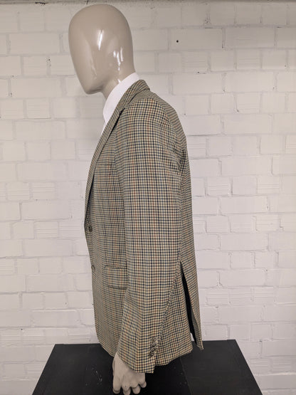 Giacca vintage in lana Eduard Pelger. Verde Rosso Blu Nero a quadretti. Taglia 52/L.