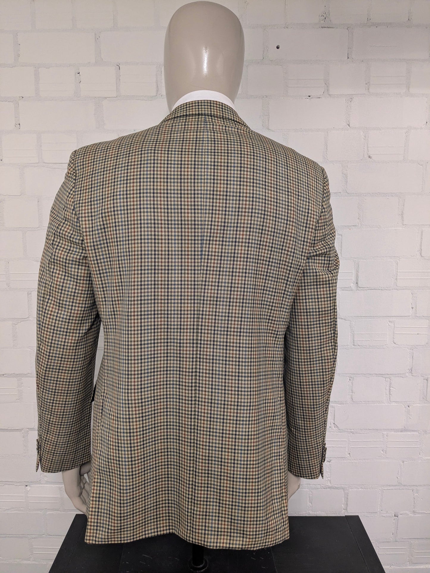 Giacca vintage in lana Eduard Pelger. Verde Rosso Blu Nero a quadretti. Taglia 52/L.