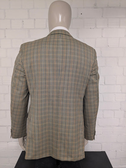 Giacca vintage in lana Eduard Pelger. Verde Rosso Blu Nero a quadretti. Taglia 52/L.