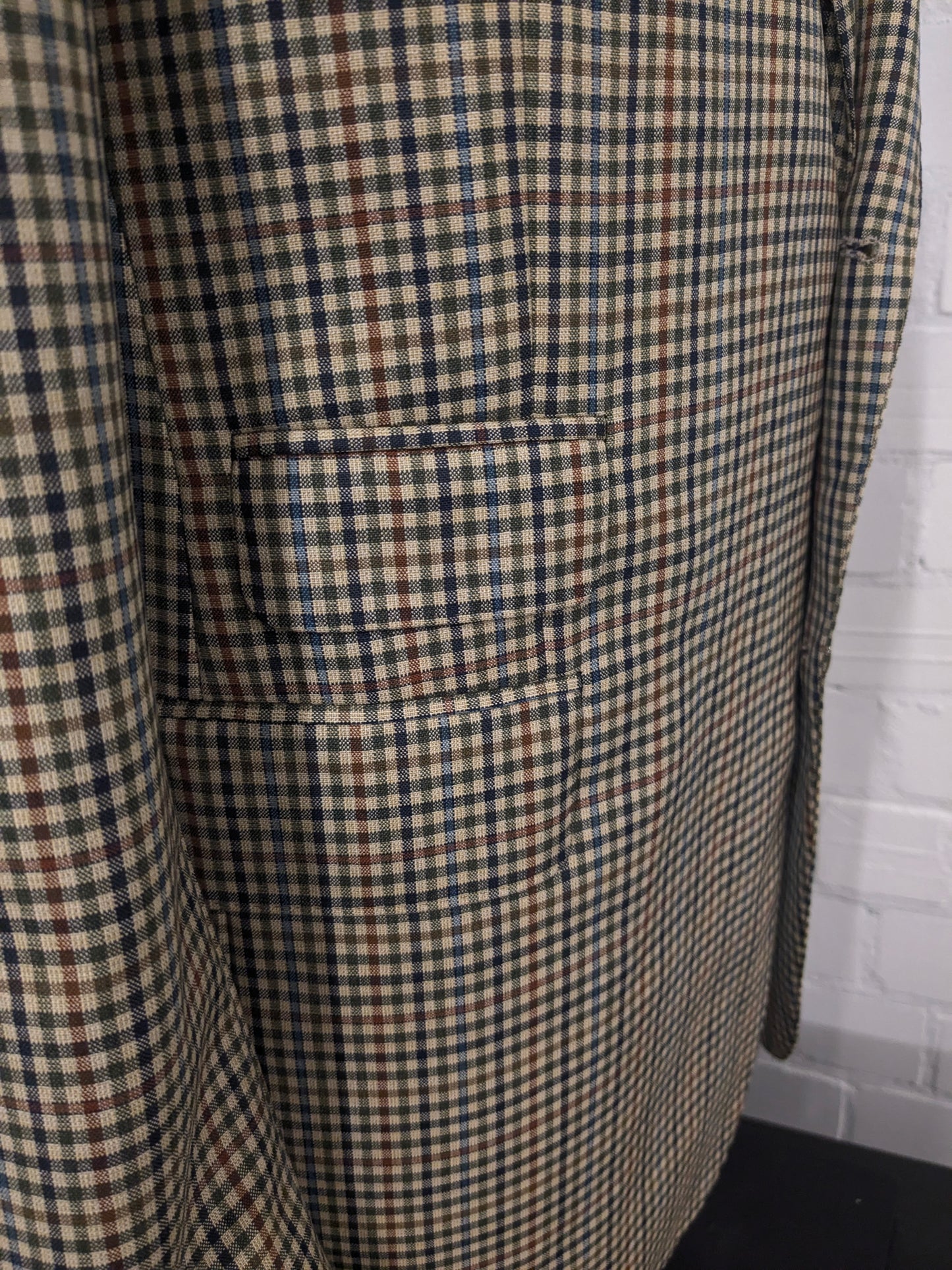 Giacca vintage in lana Eduard Pelger. Verde Rosso Blu Nero a quadretti. Taglia 52/L.