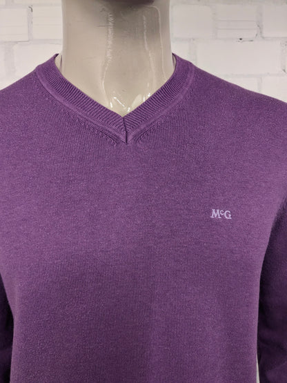 McGregor casual trui met V-Hals. Paars gemêleerd. Maat L.