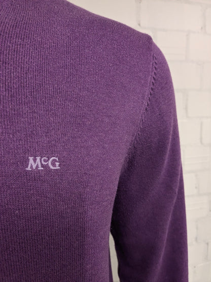 McGregor casual trui met V-Hals. Paars gemêleerd. Maat L.