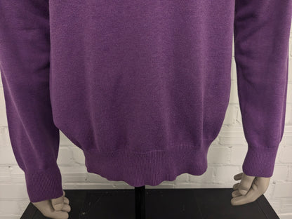 McGregor casual trui met V-Hals. Paars gemêleerd. Maat L.