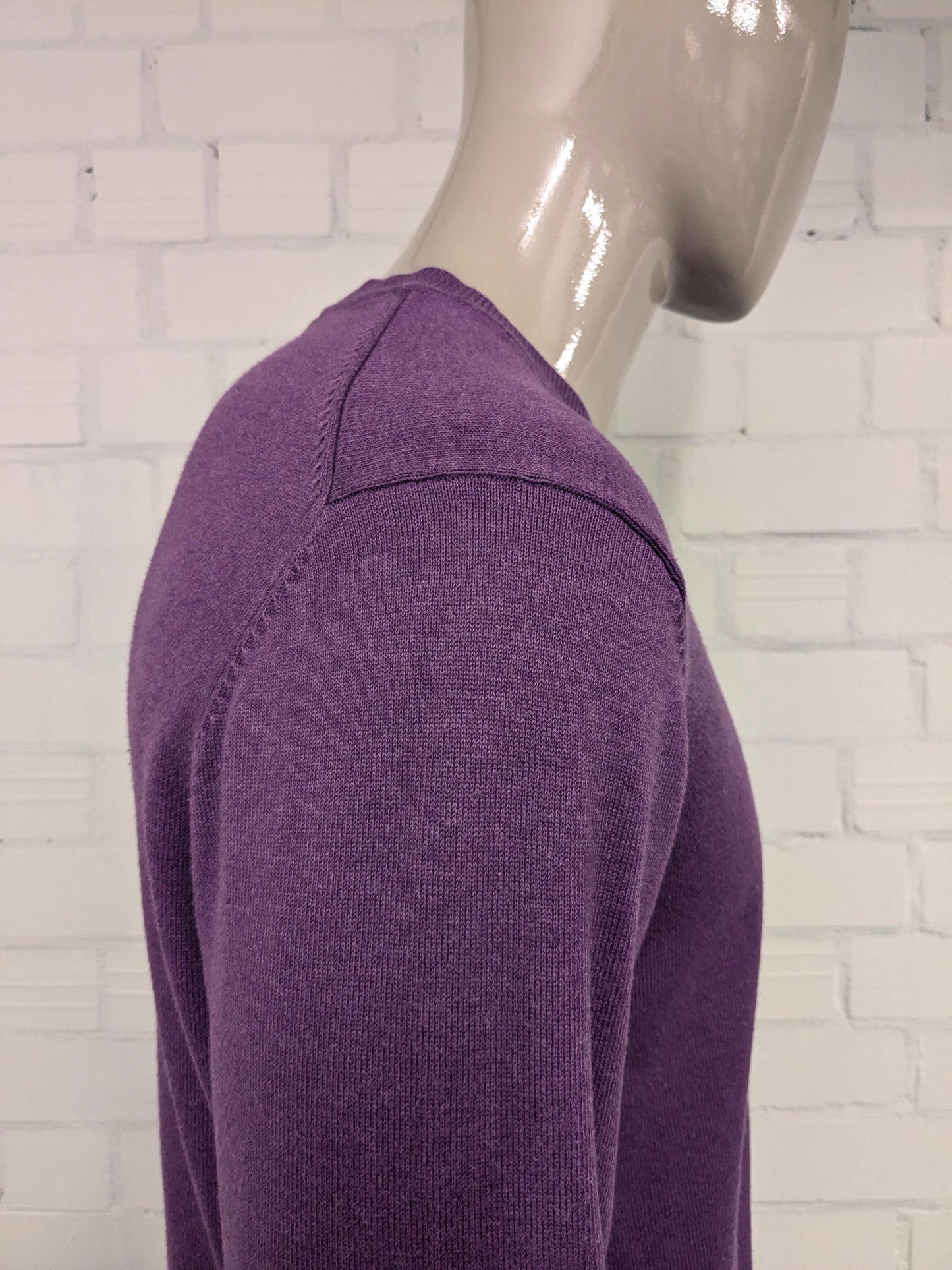 McGregor casual trui met V-Hals. Paars gemêleerd. Maat L.