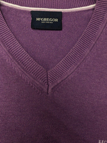 McGregor casual trui met V-Hals. Paars gemêleerd. Maat L.