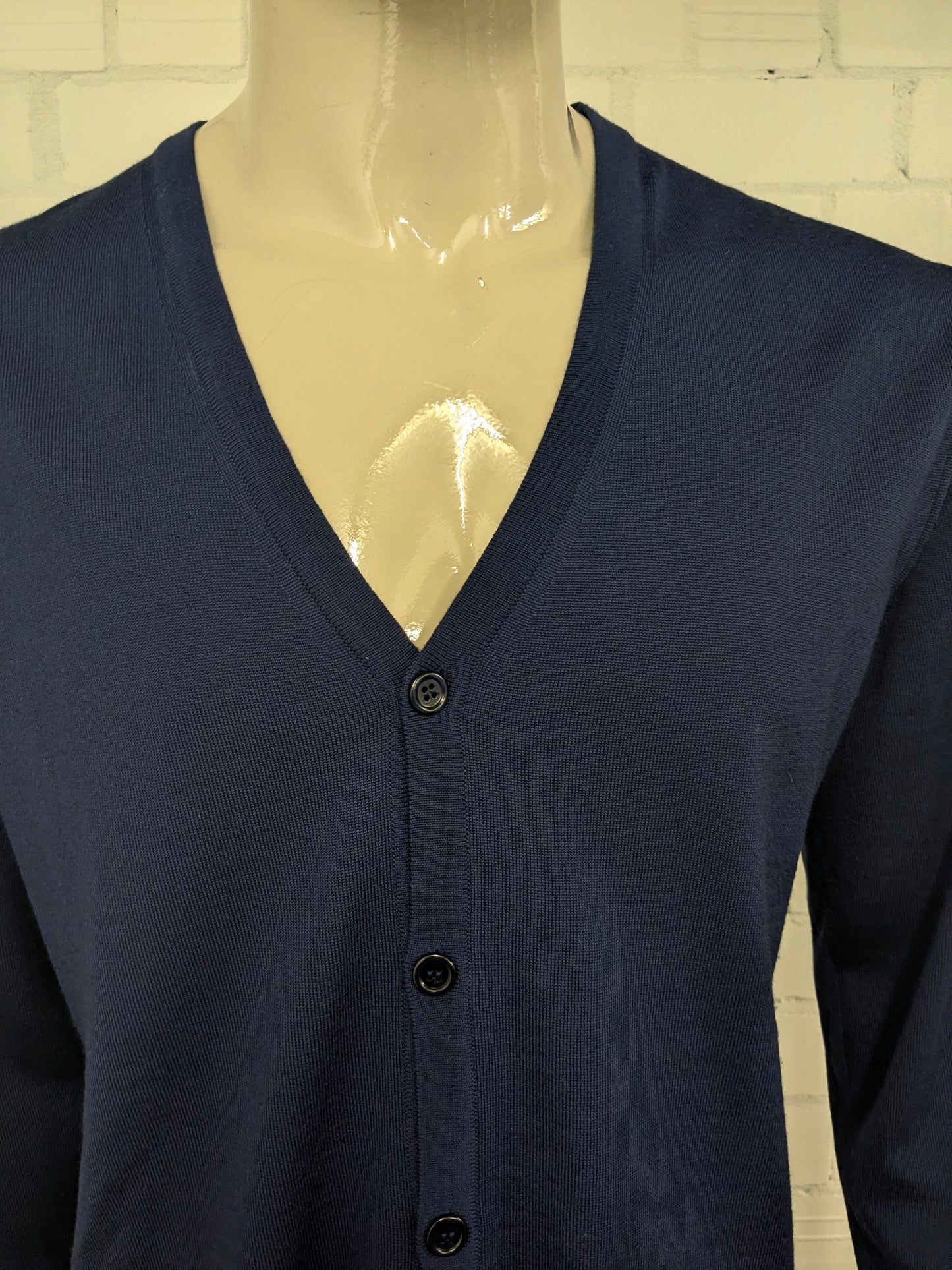 Profuomo 100% Merino Wollen vest. Donker Blauw gekleurd. Maat XL.