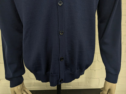 Profuomo 100% Merino Wollen vest. Donker Blauw gekleurd. Maat XL.