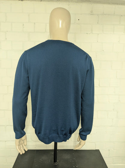 Profuomo 100% Merino Wollen vest. Donker Blauw gekleurd. Maat XL.