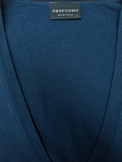 Profuomo 100% Merino Wollen vest. Donker Blauw gekleurd. Maat XL.