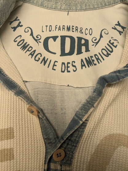 Maglione polo sottile vintage CDA. Colore Beige Grigio Blu. Taglia XL.