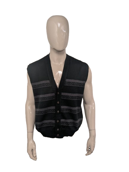 Vintage Castello Wollen spencer / vest met mooie knopen. Groen Grijs gekleurd. Maat XL.