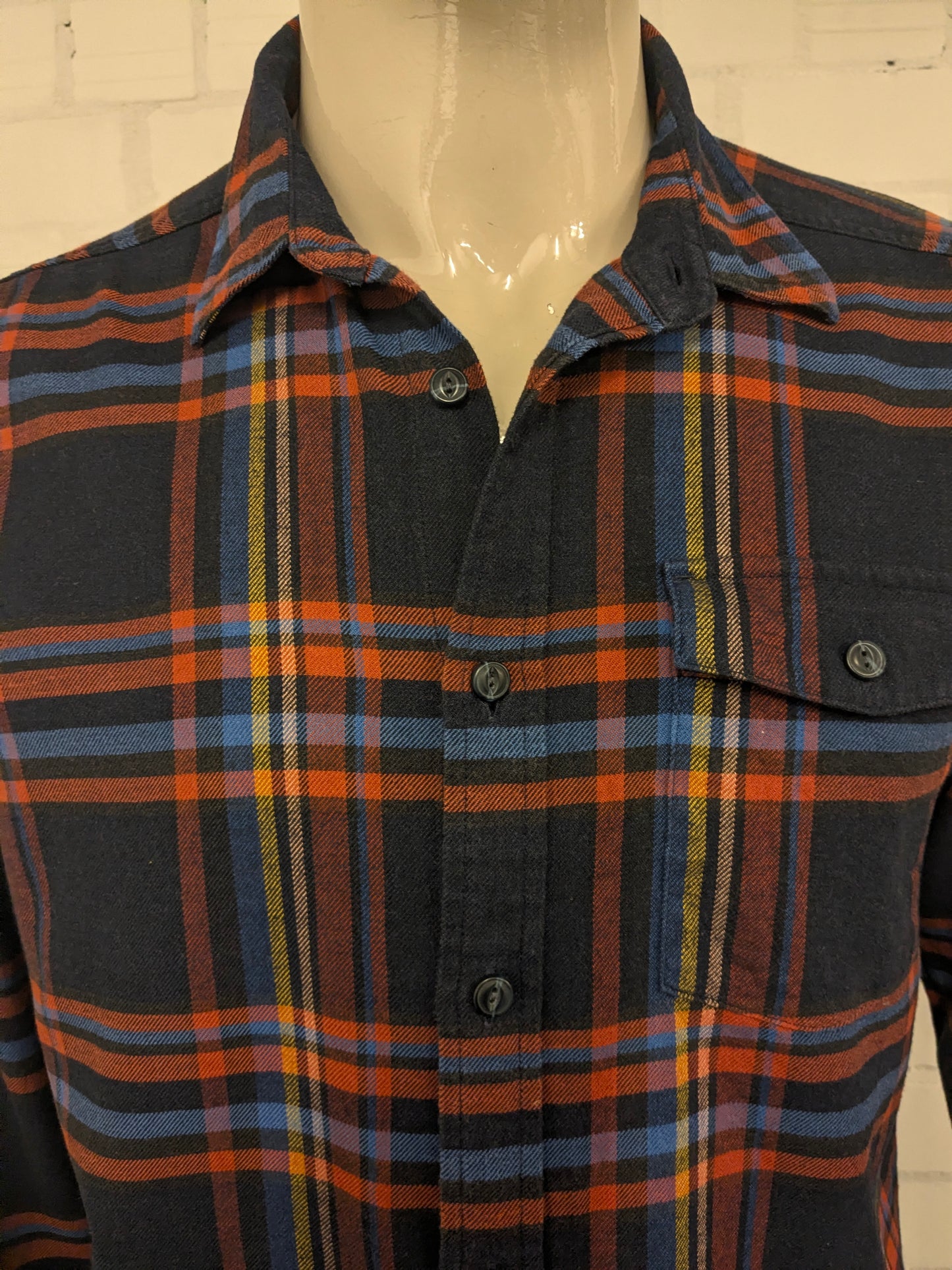 Patagonia Flanellen overhemd. Rood Blauw Geel geruit. Maat M / L.